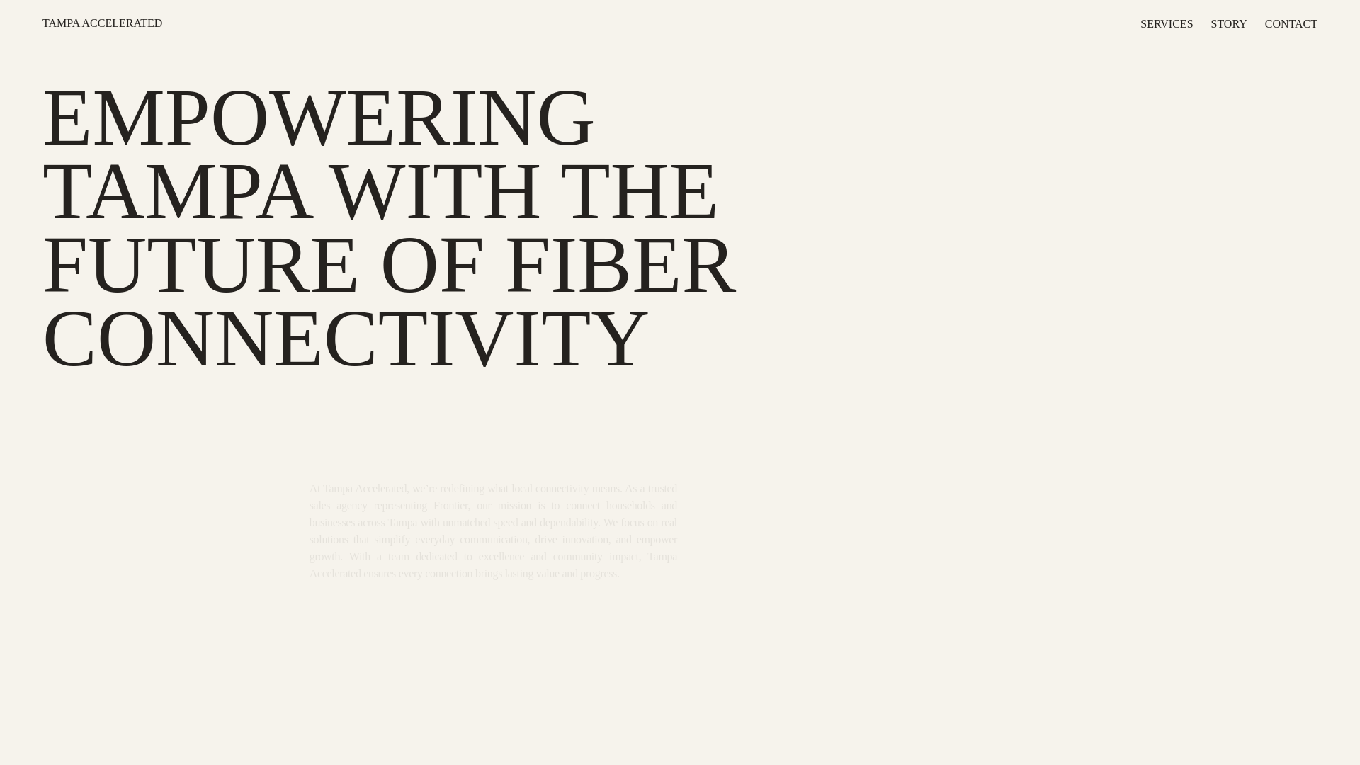 website screenshot of https://tampa-accelerated.com