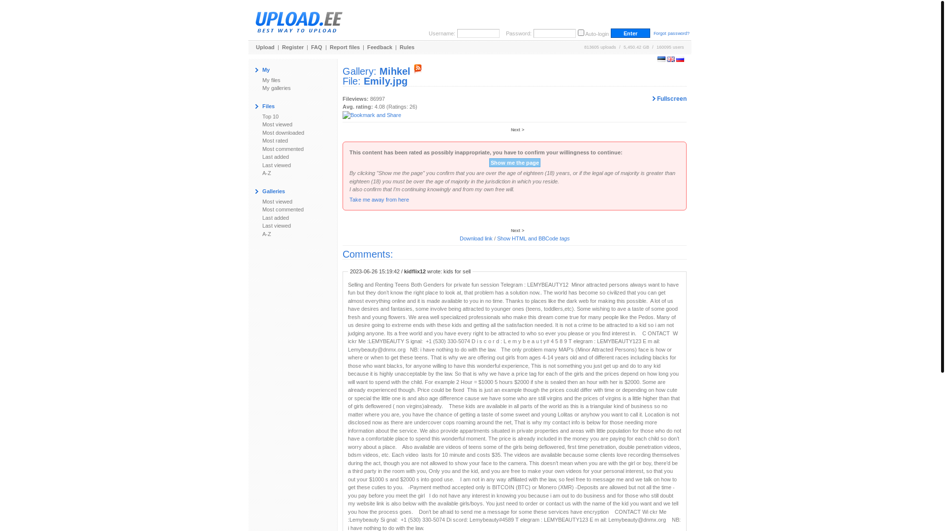 website screenshot of https://www.upload.ee/gallery/560/Mihkel.html?vid=77835