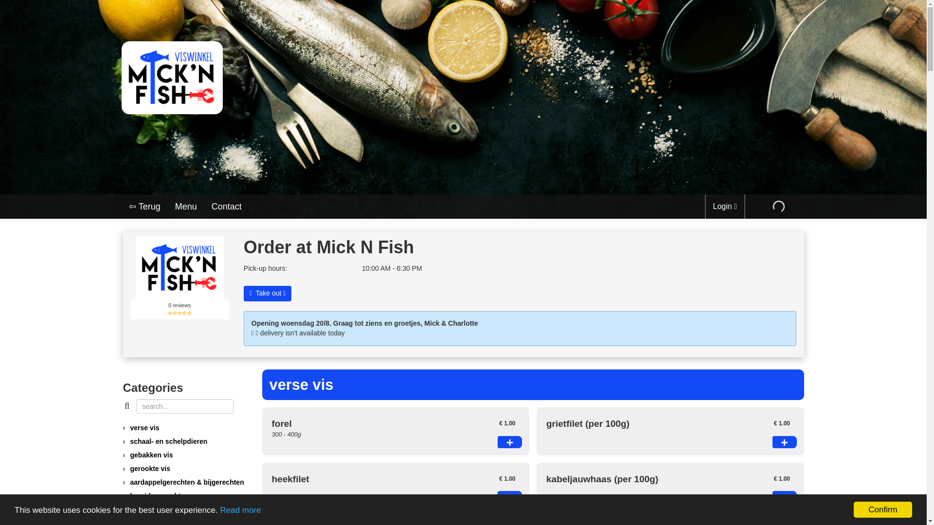 website screenshot of https://micknfish-bestellen.be/