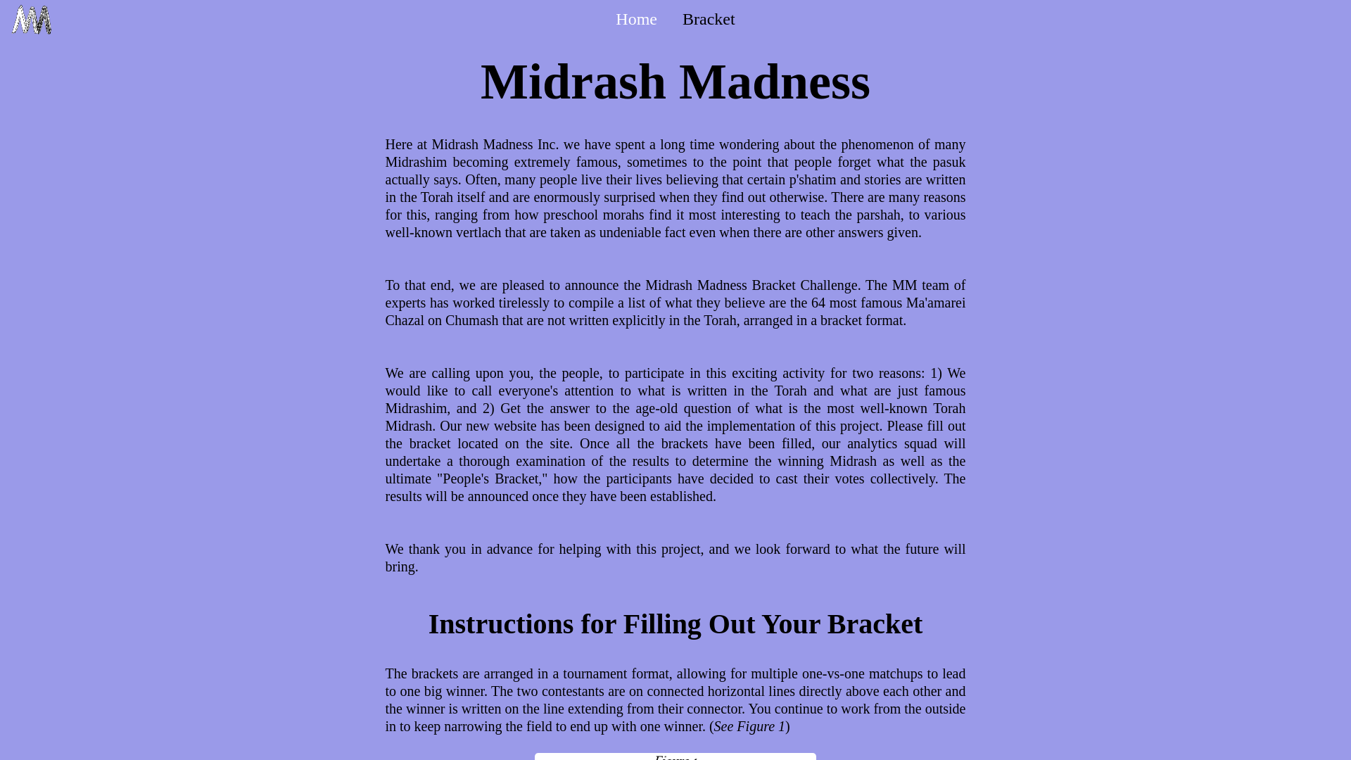 website screenshot of https://midrashmadness.com