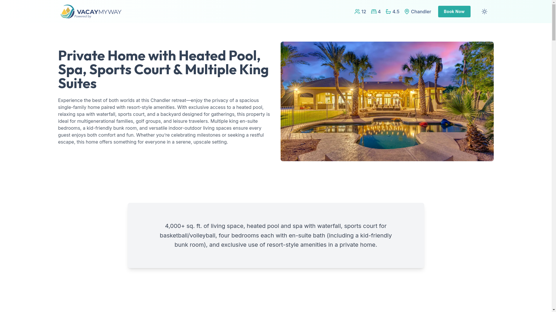 website screenshot of https://delightaz.vacations/