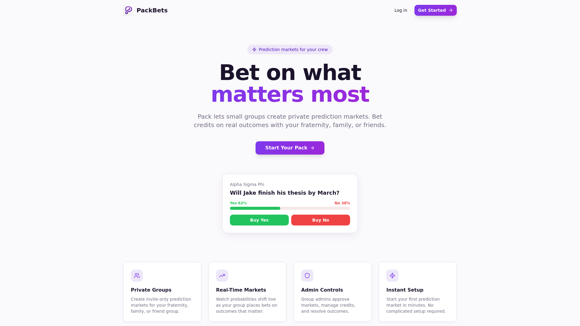 website screenshot of https://packbetslive.com