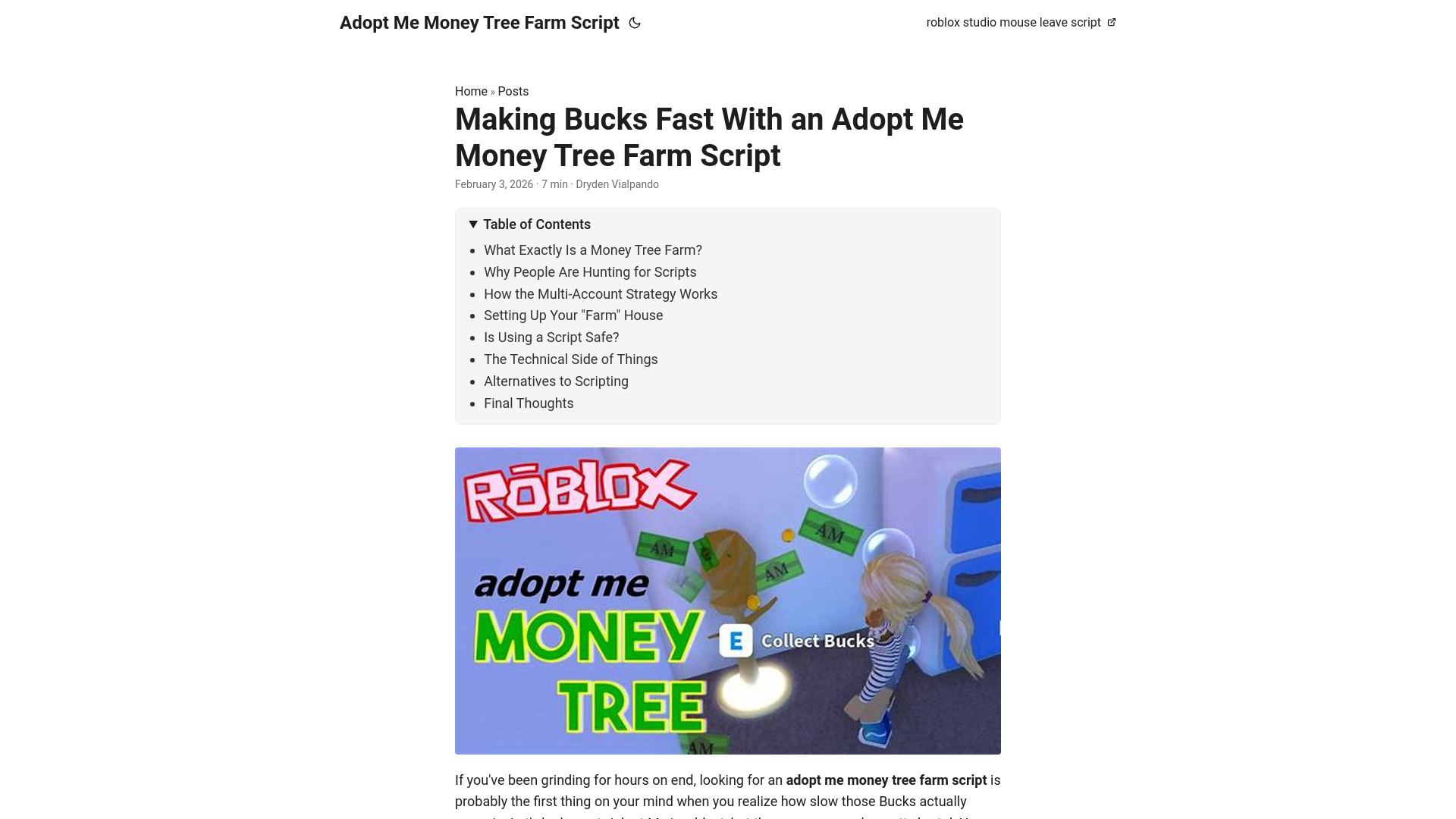 website screenshot of https://adopt-me-money-tree-farm-script.pages.dev/