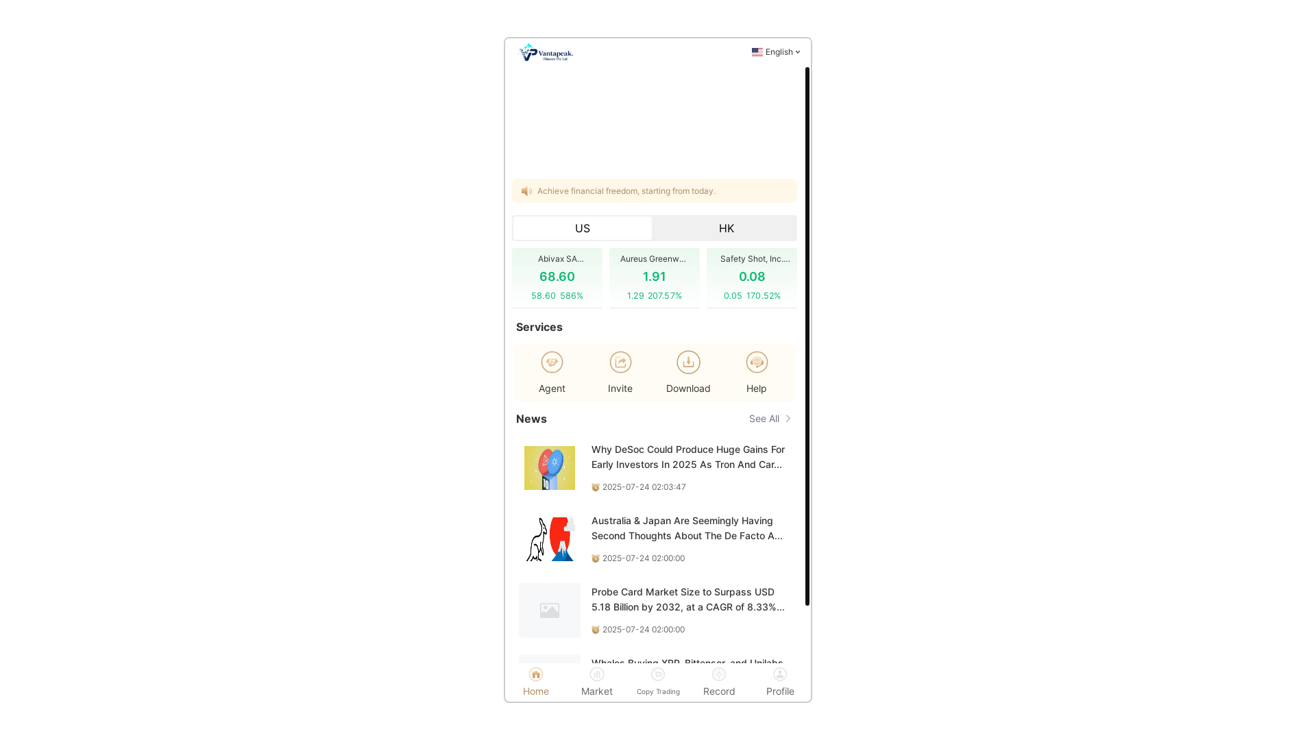 website screenshot of https://vantapeak-fa.com/