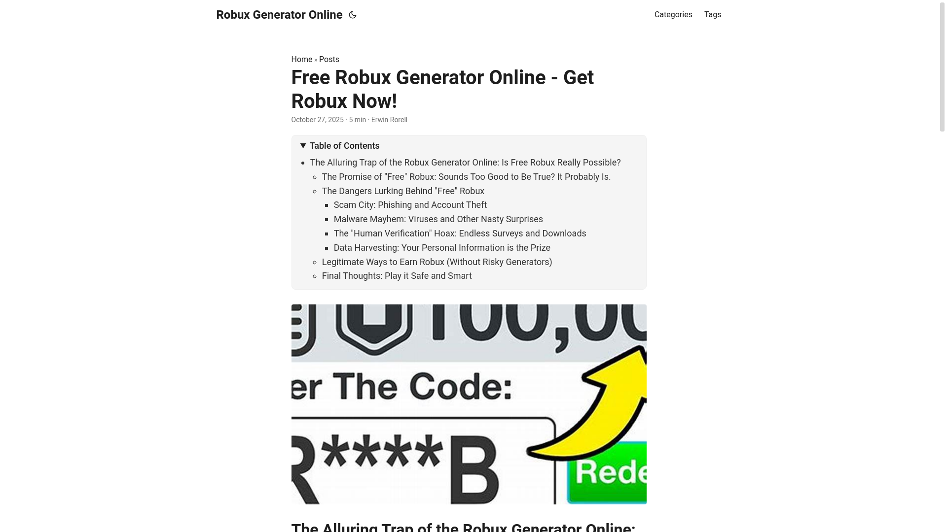 website screenshot of https://robux-generator-online.pages.dev/