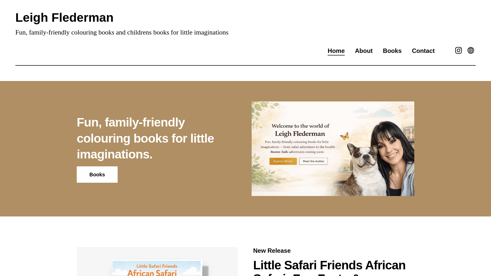 website screenshot of https://leighfledermanbooks.com/