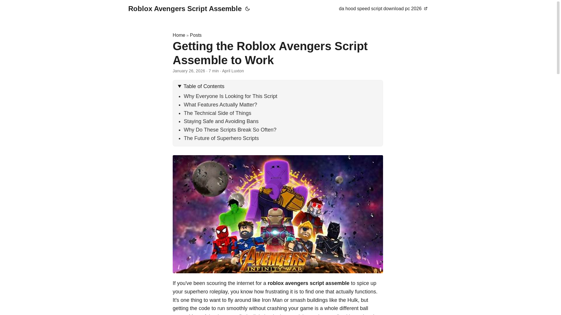 website screenshot of https://roblox-avengers-script-assemble.pages.dev/