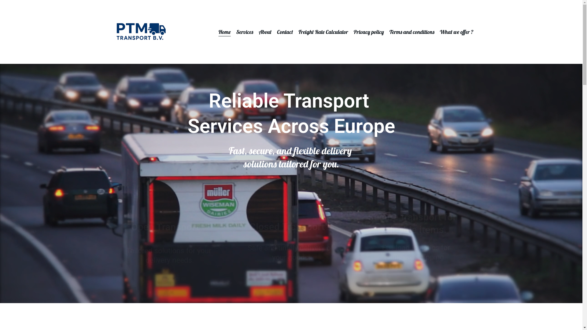website screenshot of https://ptmtransport.eu/