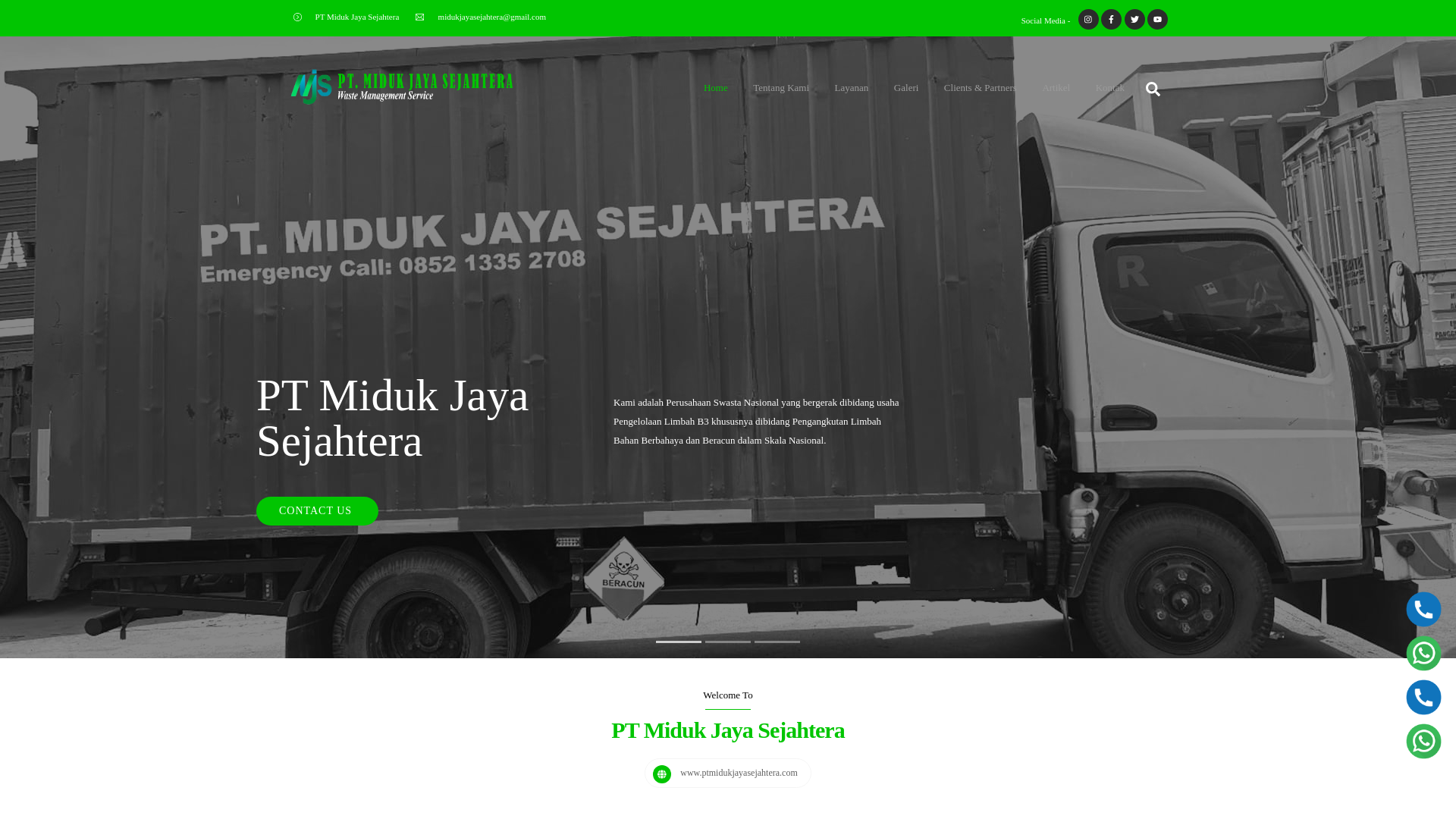 website screenshot of https://ptmidukjayasejahtera.com/