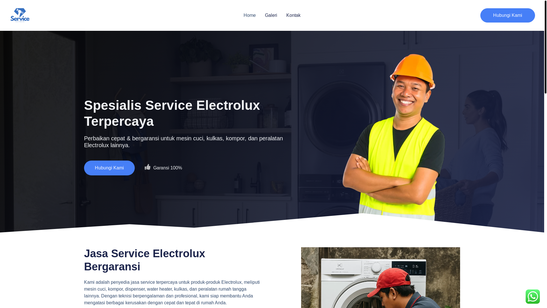 website screenshot of https://topserviceelectrolux.com/