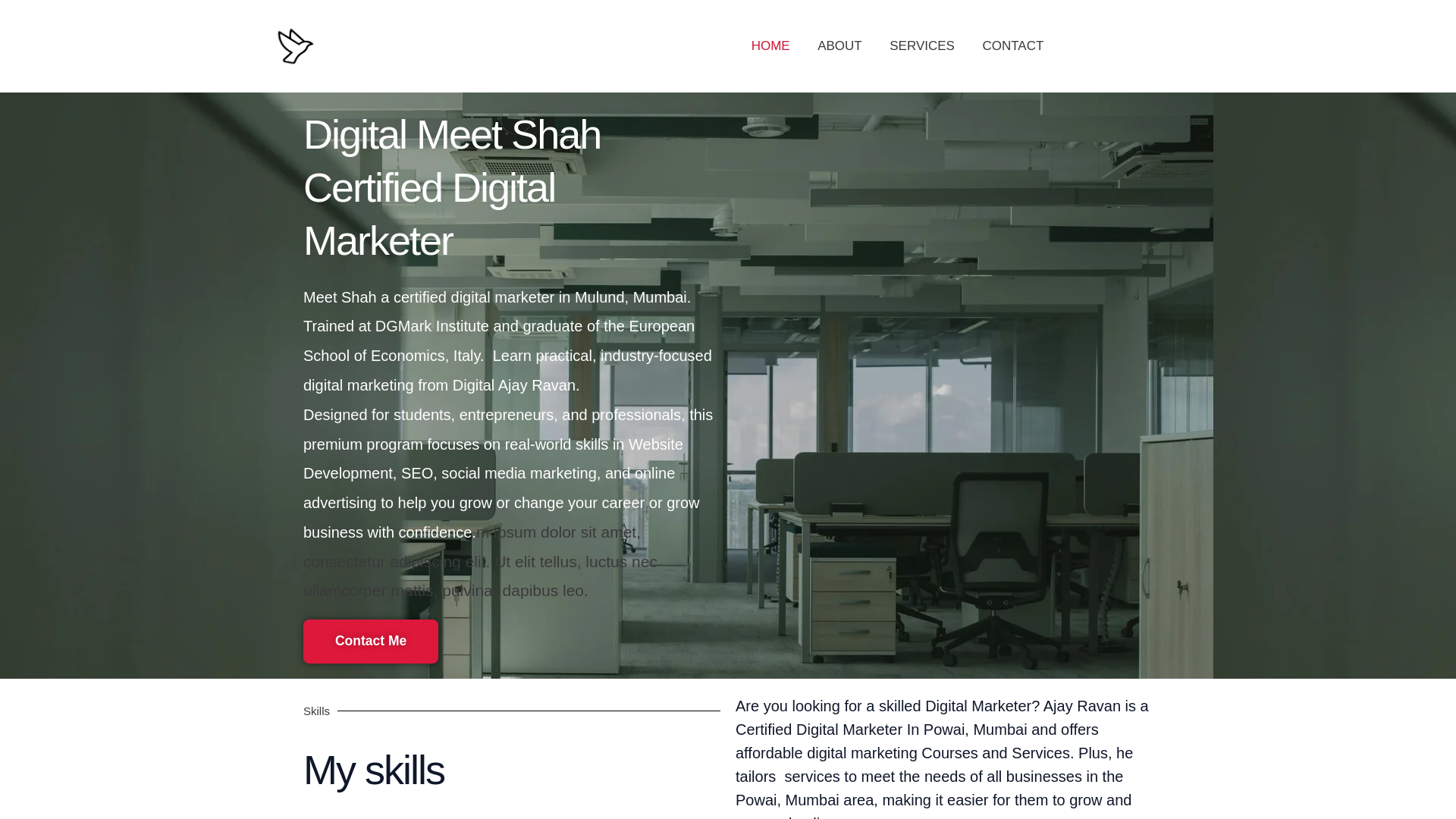 website screenshot of https://shahmeet.in