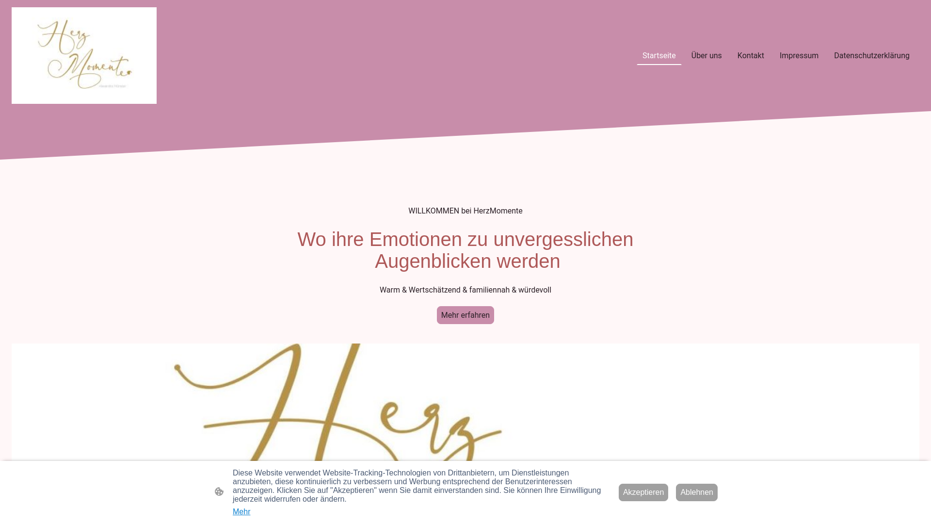 website screenshot of https://herz-momente-events.de/
