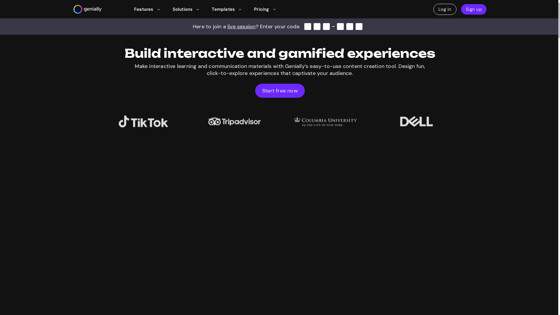 website screenshot of https://view.genial.ly/