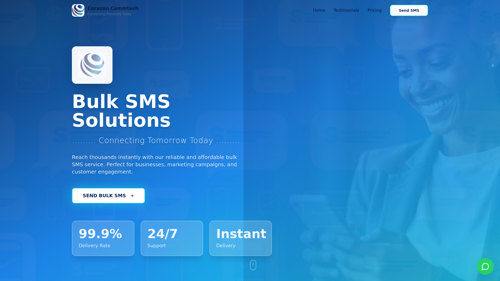 website screenshot of https://corazoncommtech.com/