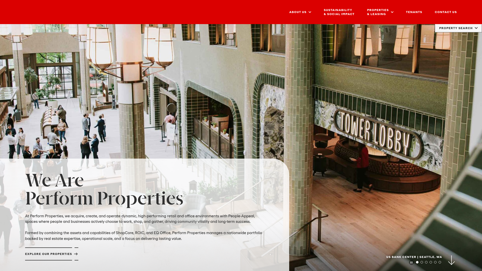 website screenshot of http://www.performproperties.com/
