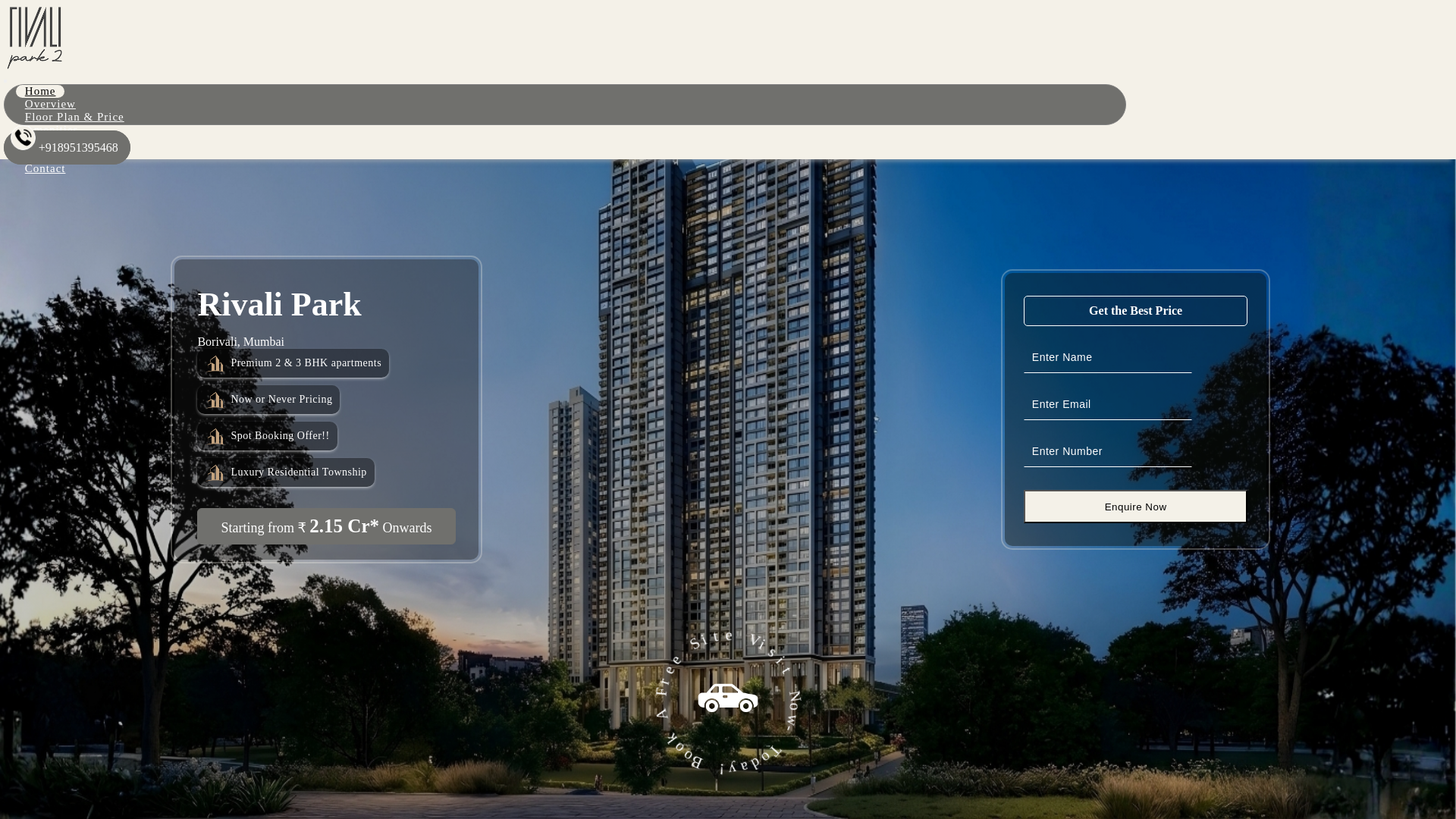website screenshot of https://rivalipark-borivali.info/