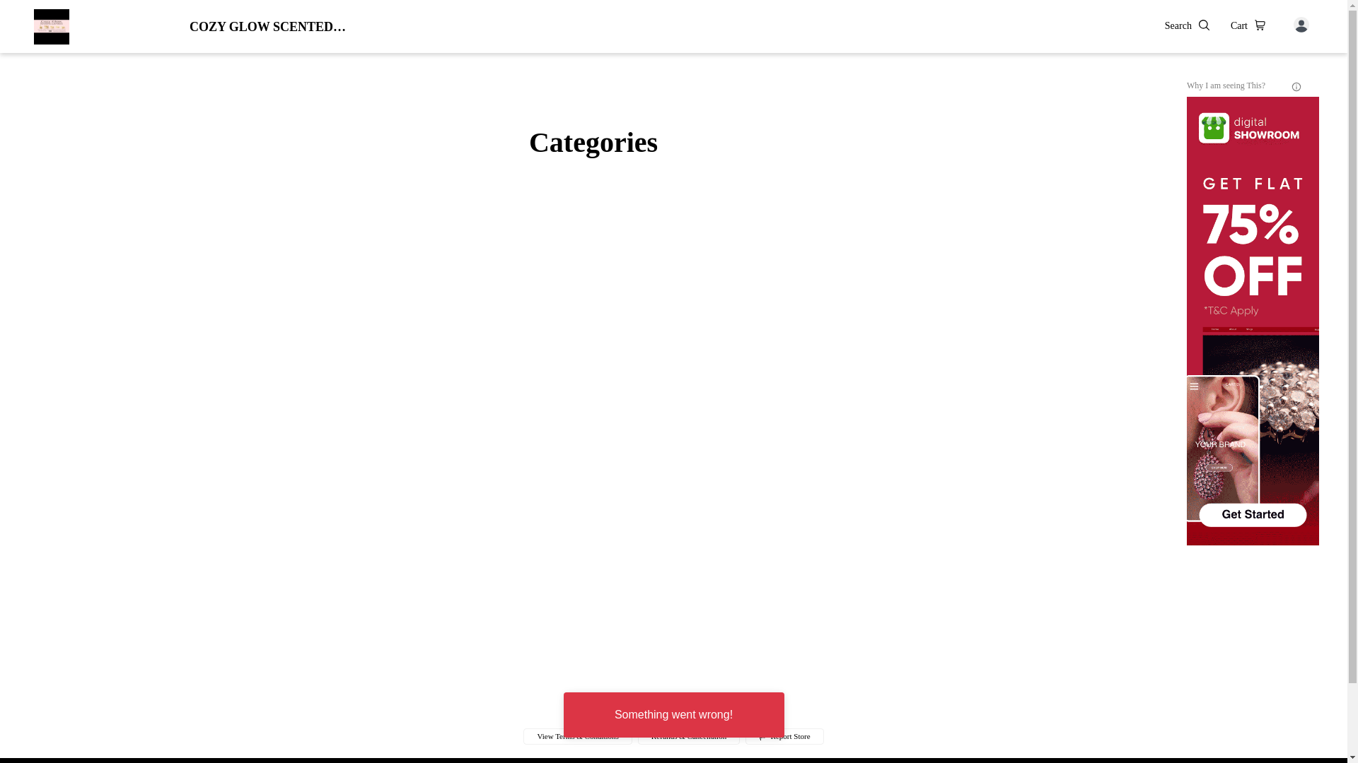 website screenshot of https://cozyglowscentedcandles.co.in/