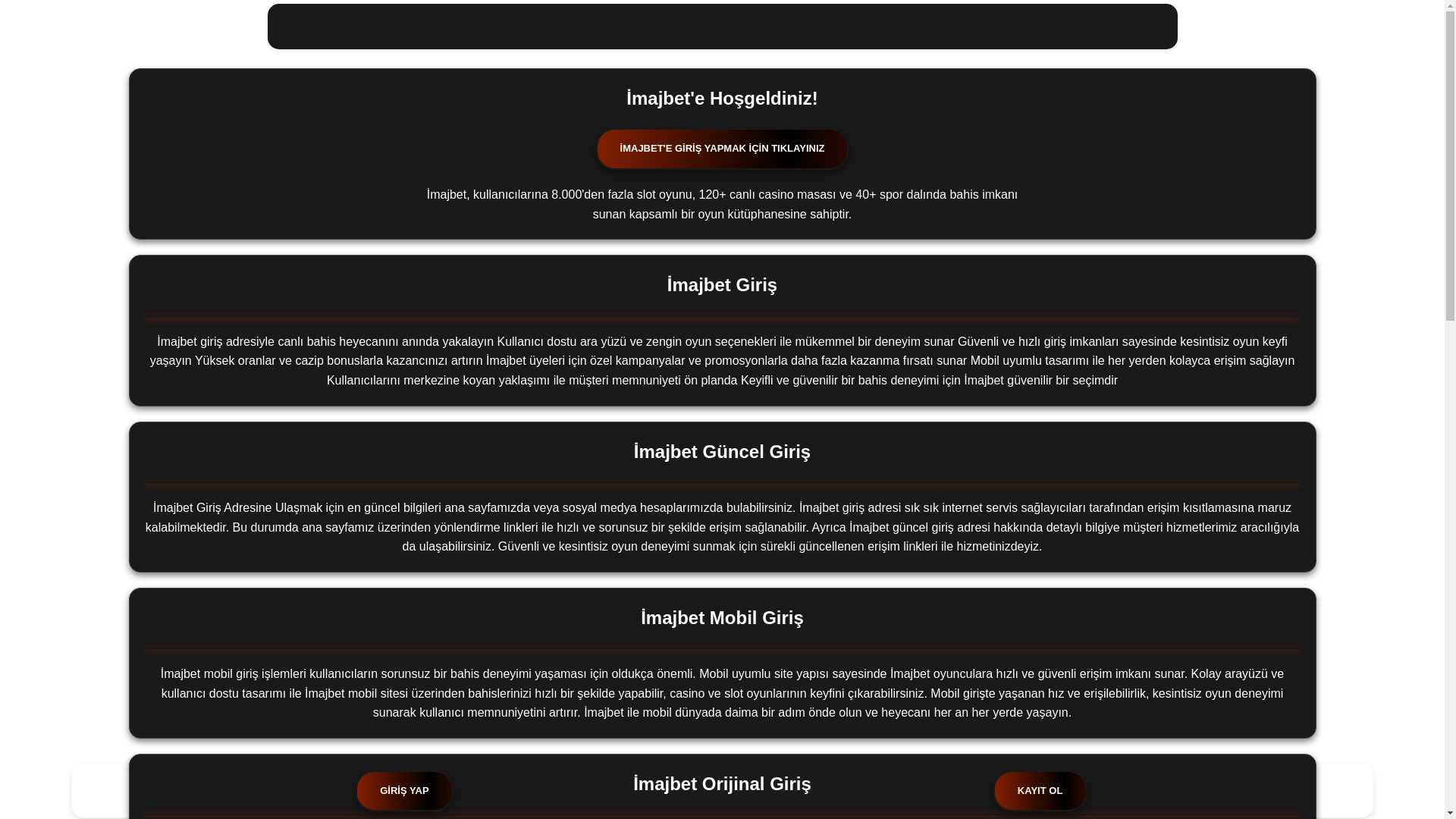 website screenshot of https://imajbet-gercekcasino.com/