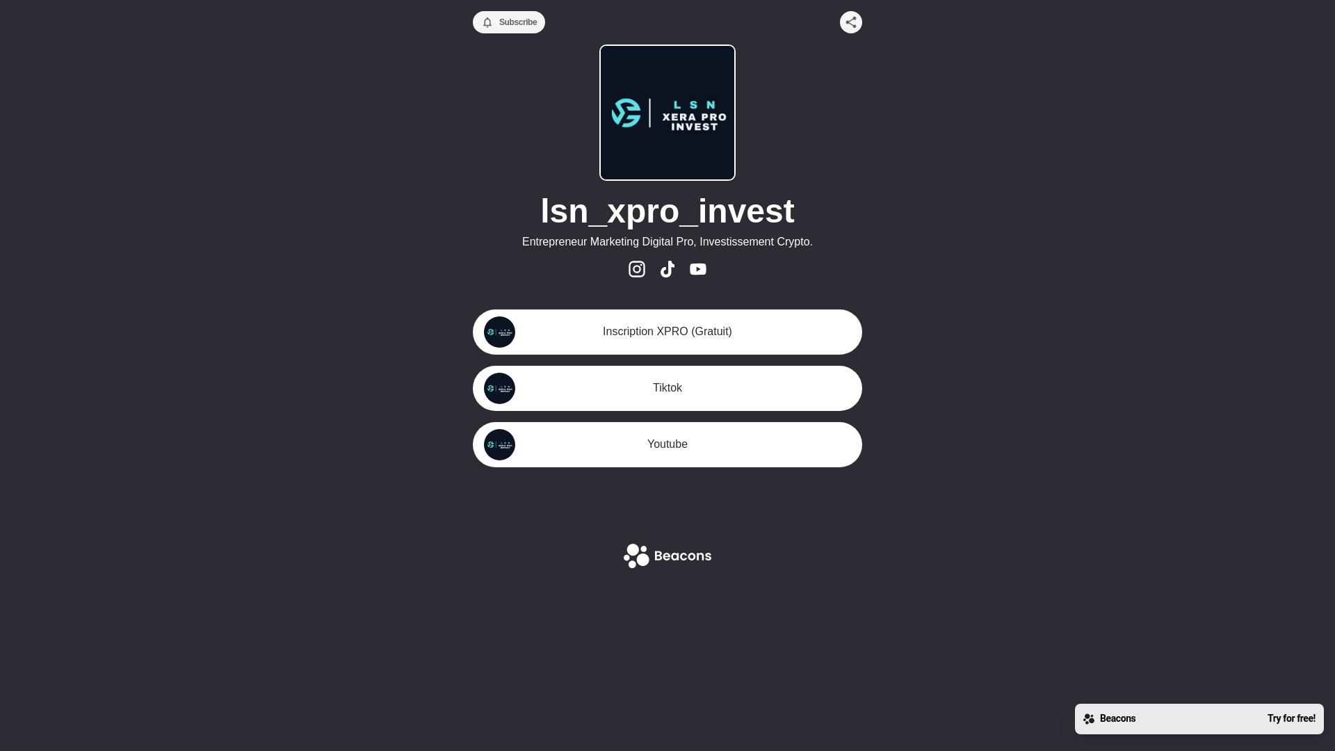 website screenshot of https://lsnxproinvest.store/