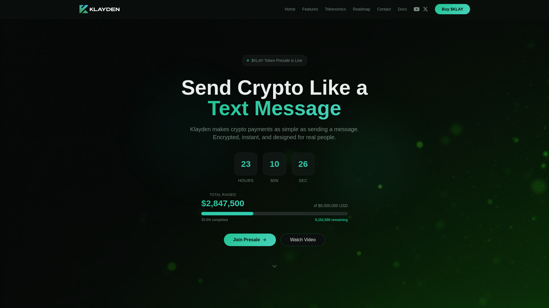 website screenshot of https://klayden.io