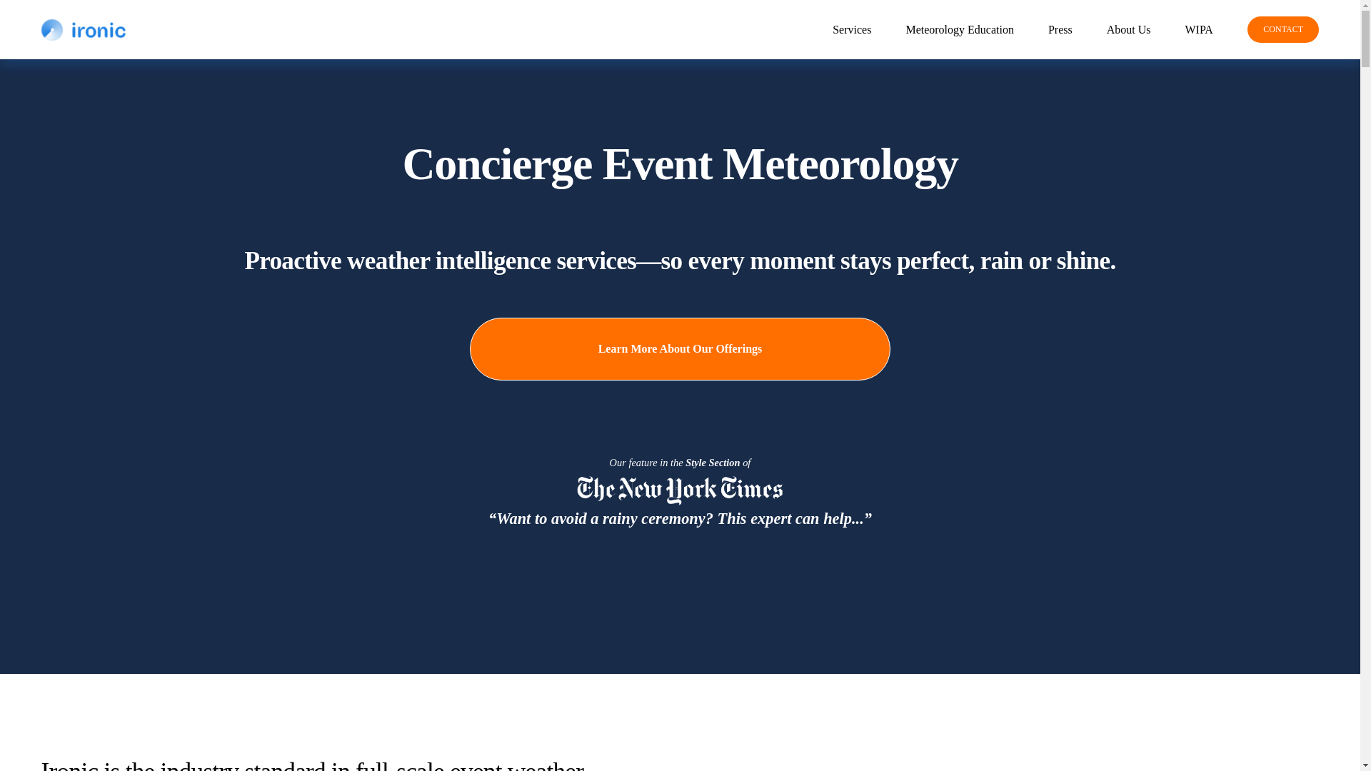 website screenshot of https://conciergemeteorology.com/