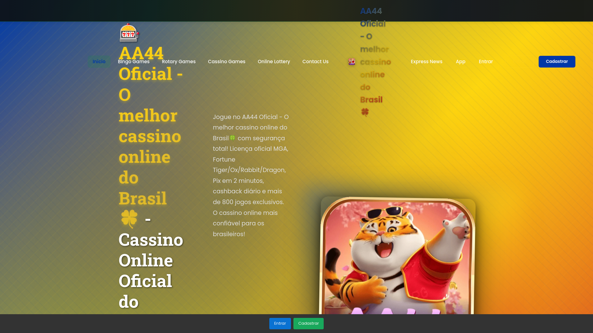 website screenshot of https://aa44cassino.com/