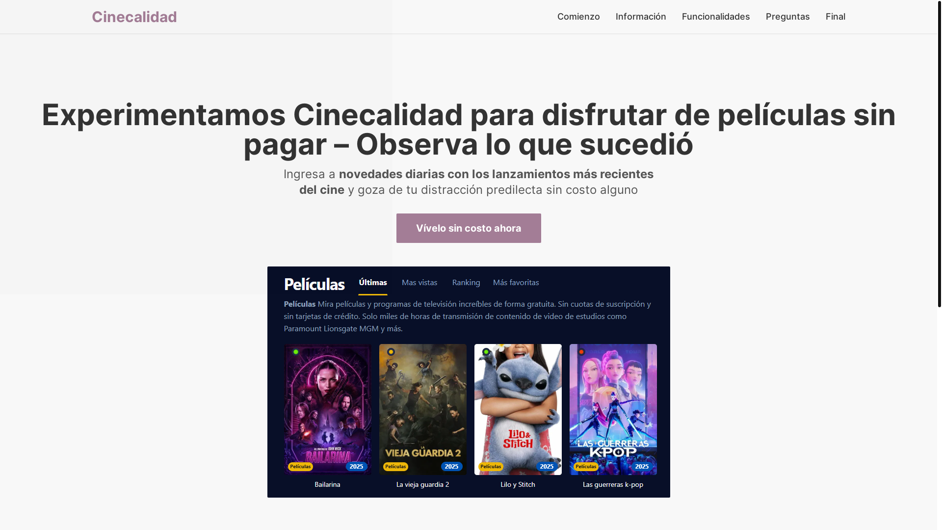 website screenshot of https://cinecalidad-wa6f.pages.dev/