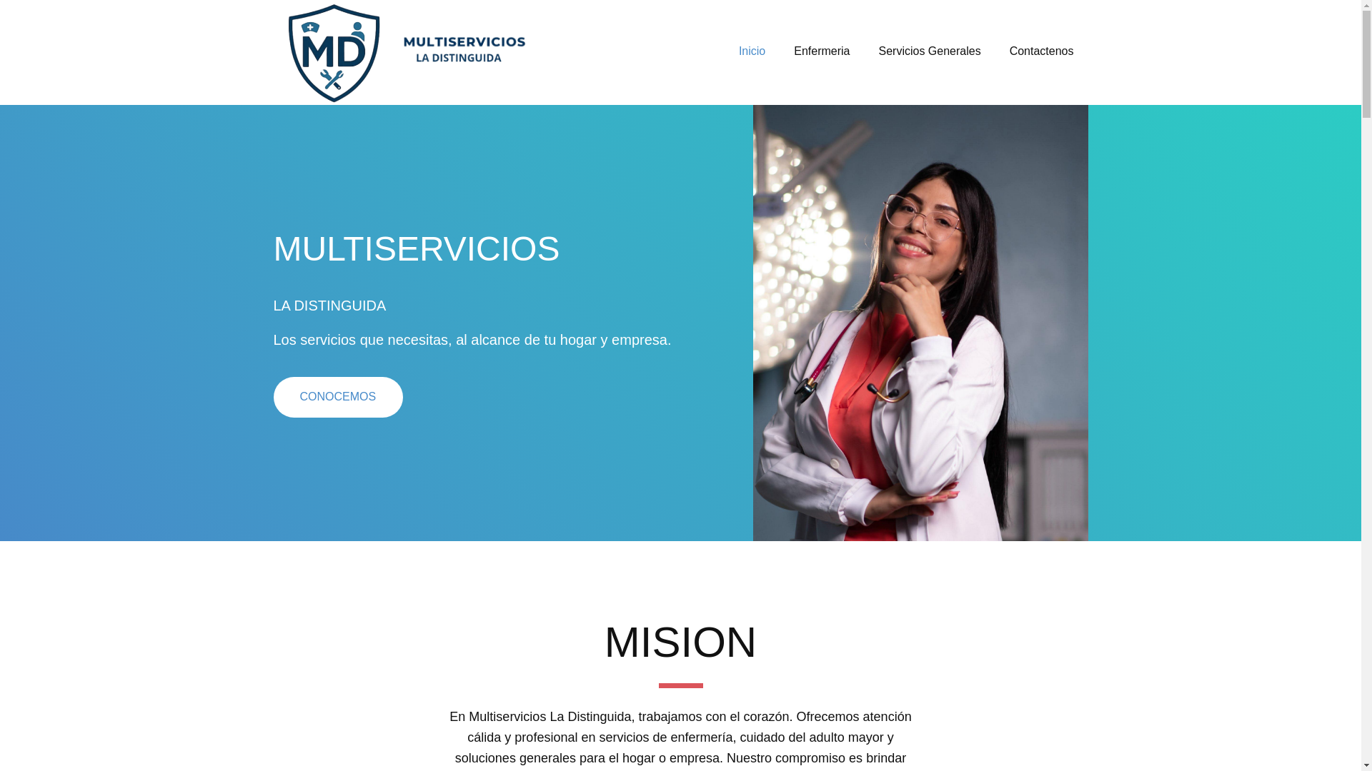 website screenshot of https://multiserviciosladistinguida.com.co/