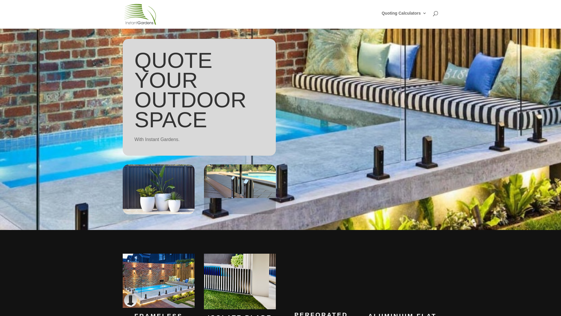 website screenshot of https://instantgardensfencequote.com.au