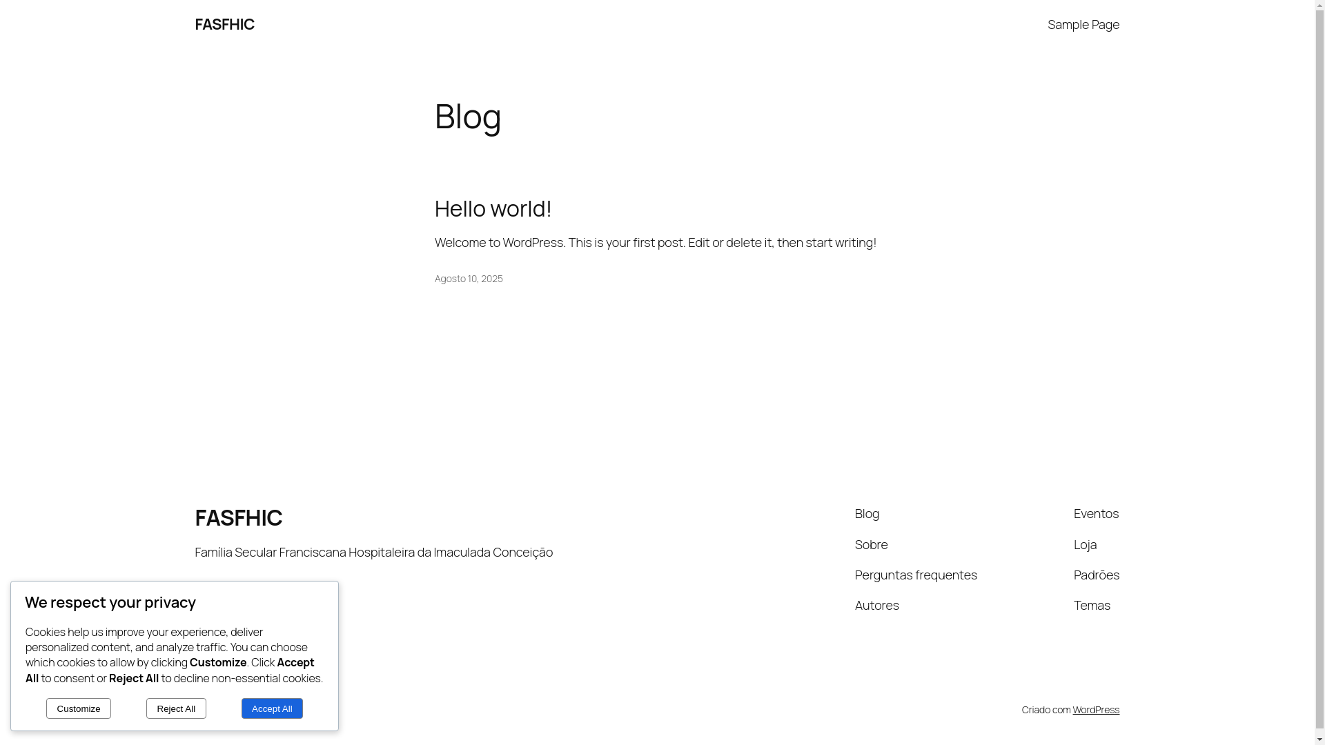 website screenshot of https://fasfhic.pt/