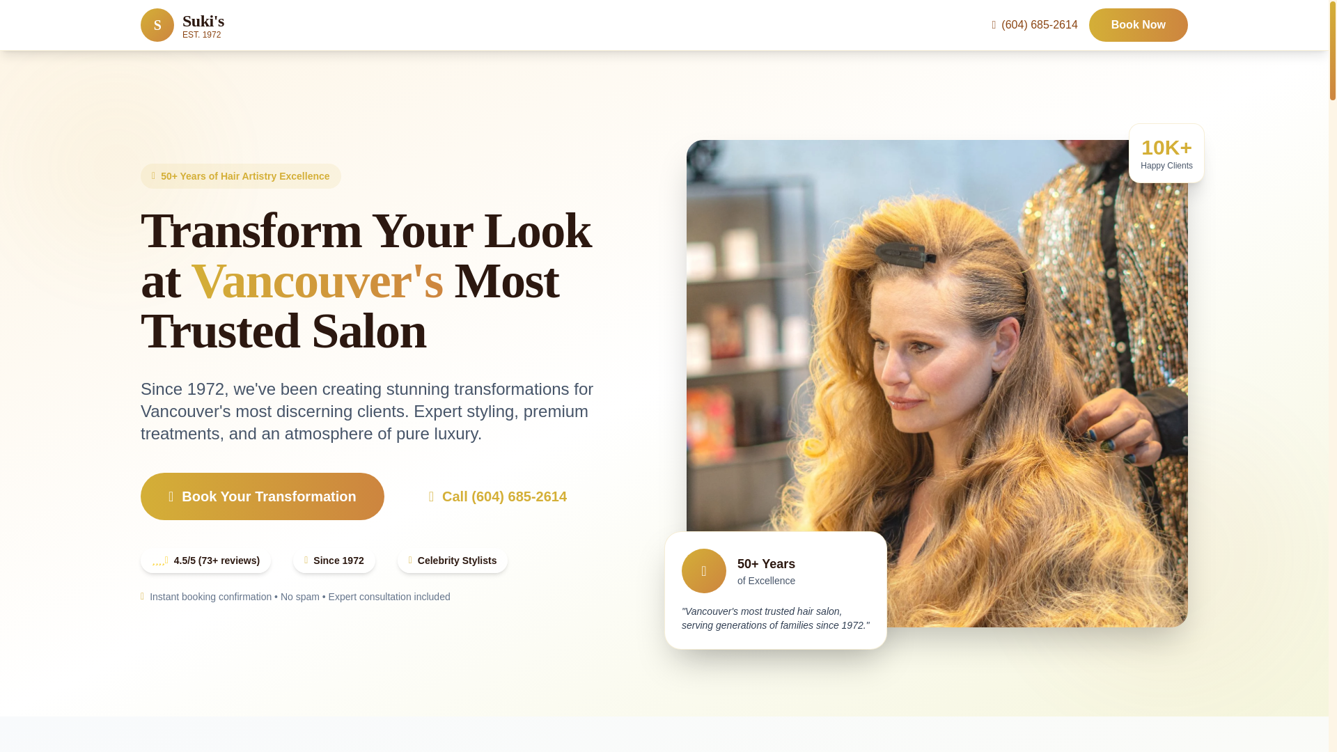 website screenshot of https://sukisalon.pages.dev/