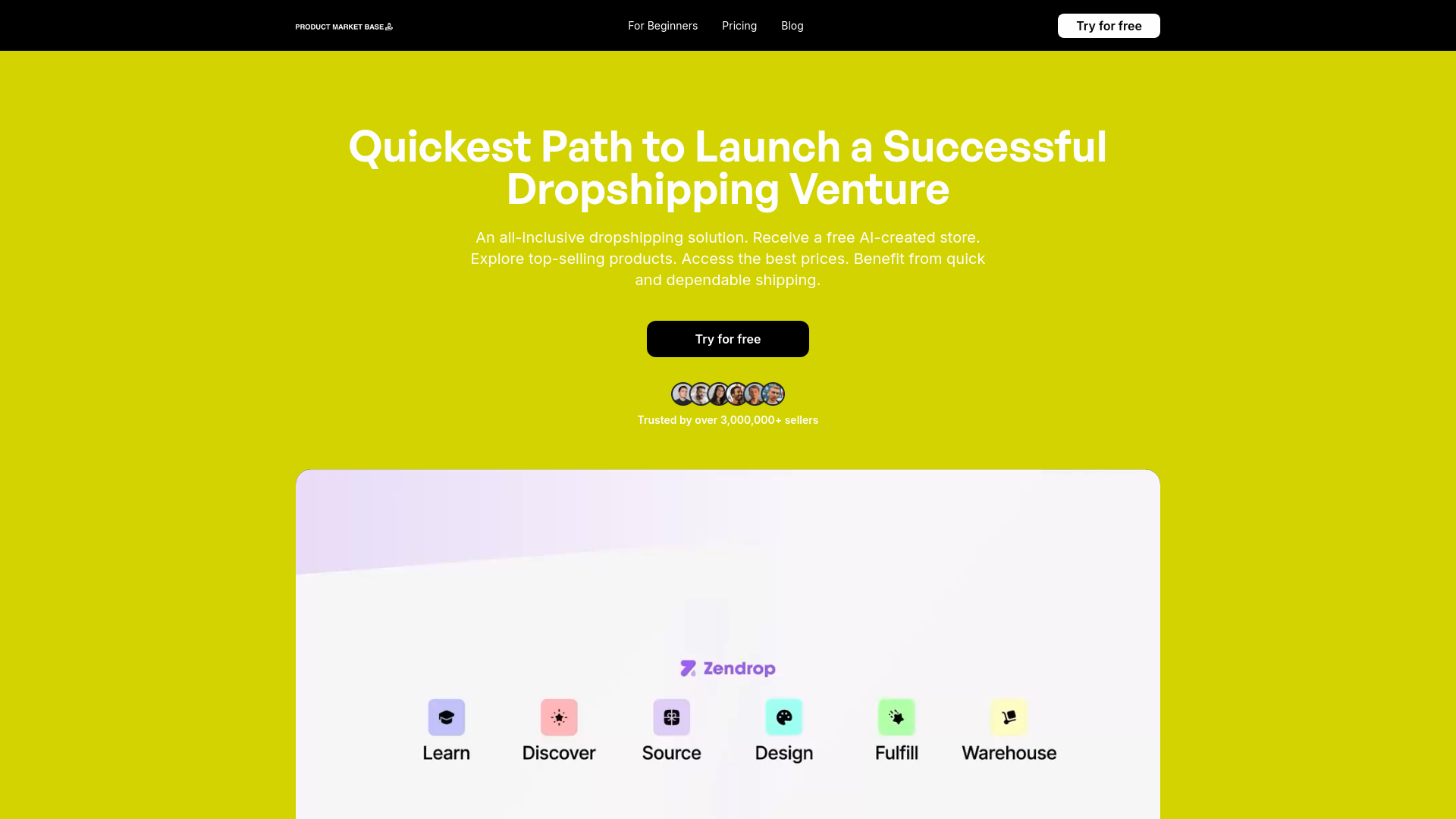 website screenshot of https://productmarketbase.pro