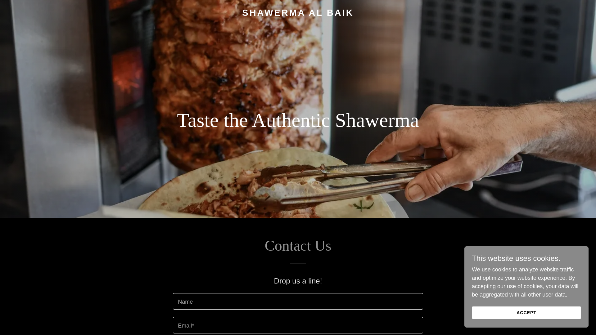 website screenshot of https://shawermaalbaik.com/