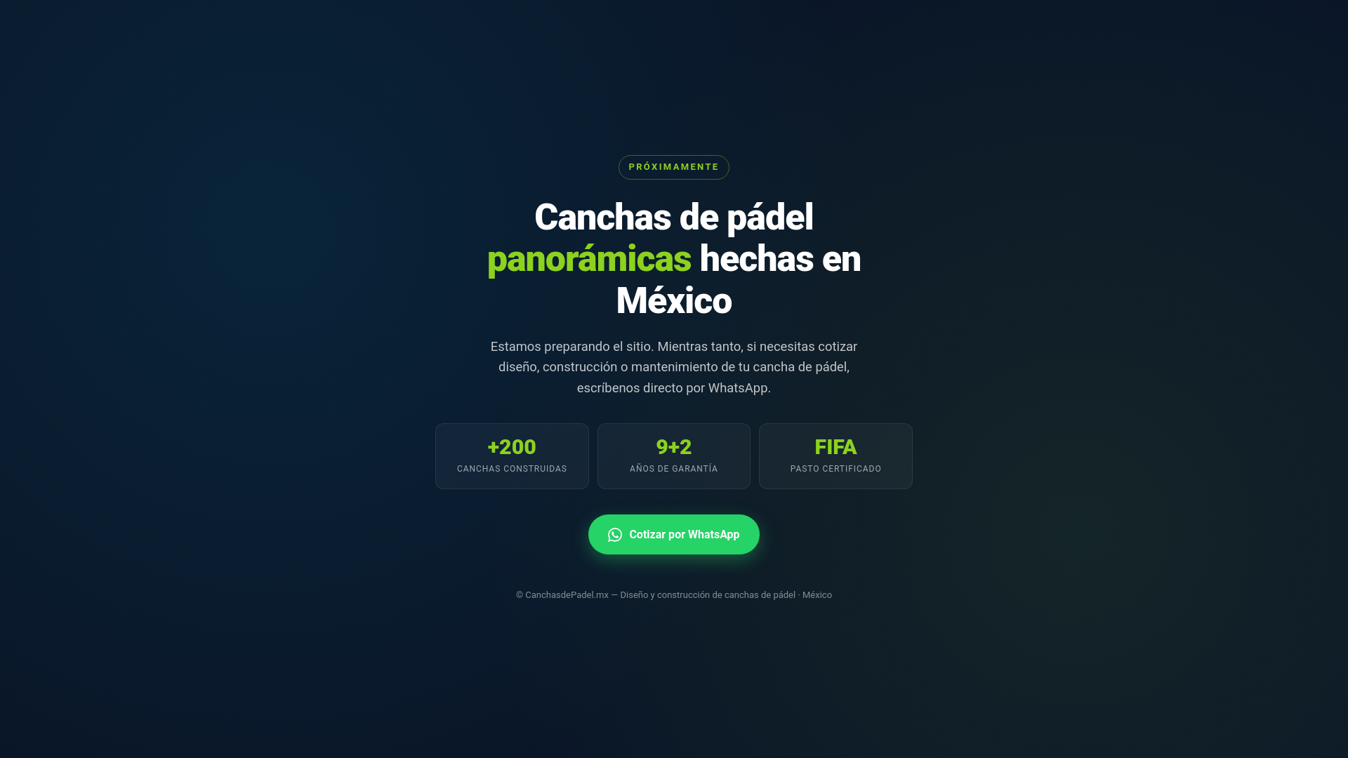 website screenshot of https://canchasdepadel-3g1.pages.dev/