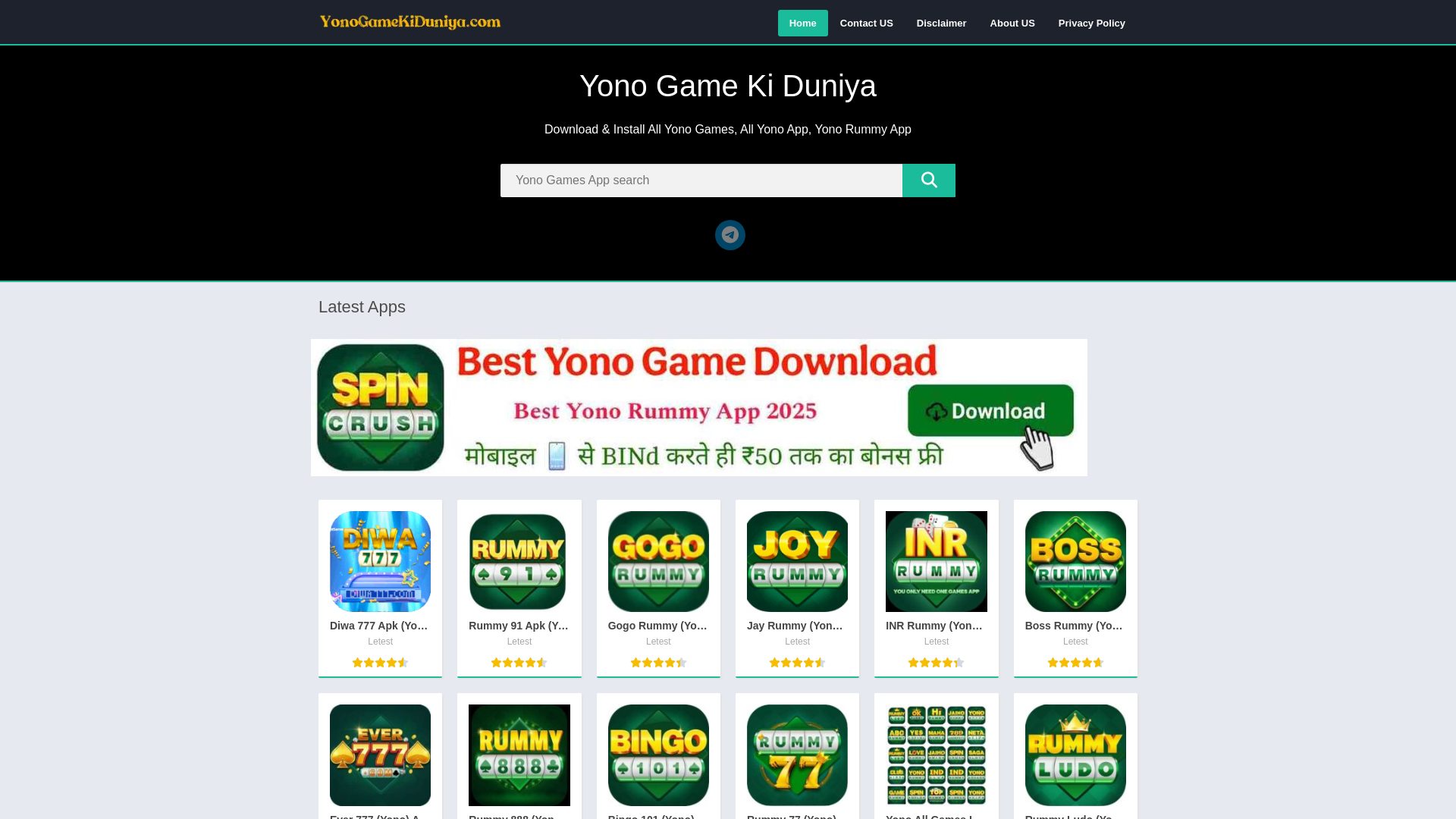 website screenshot of https://yonogamekiduniya.com