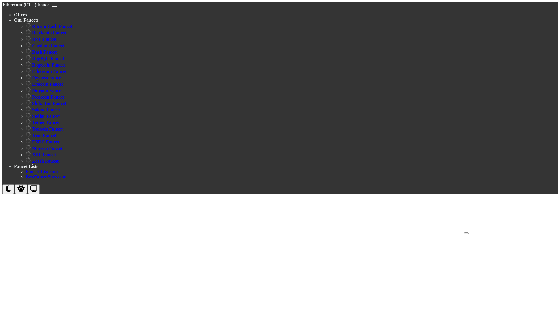 website screenshot of https://ethereum-faucet.org/