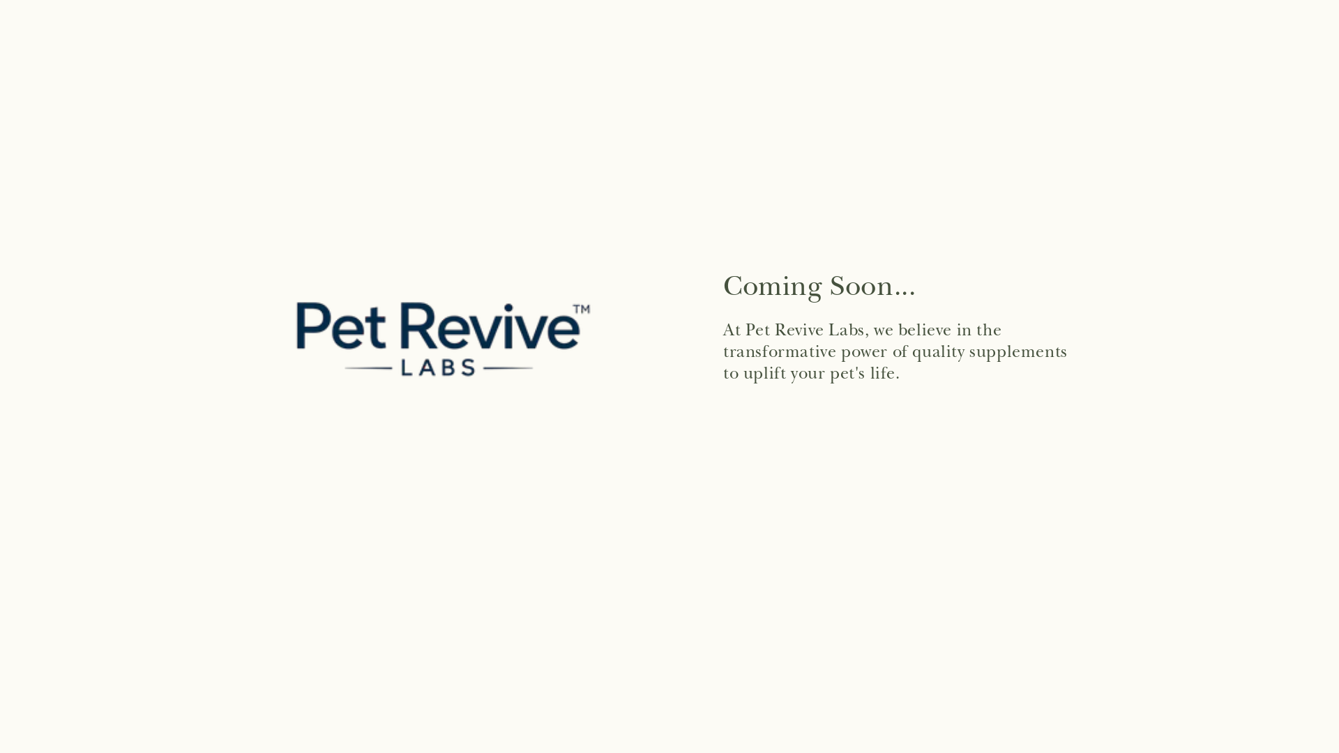website screenshot of https://petrevivelabs.store/