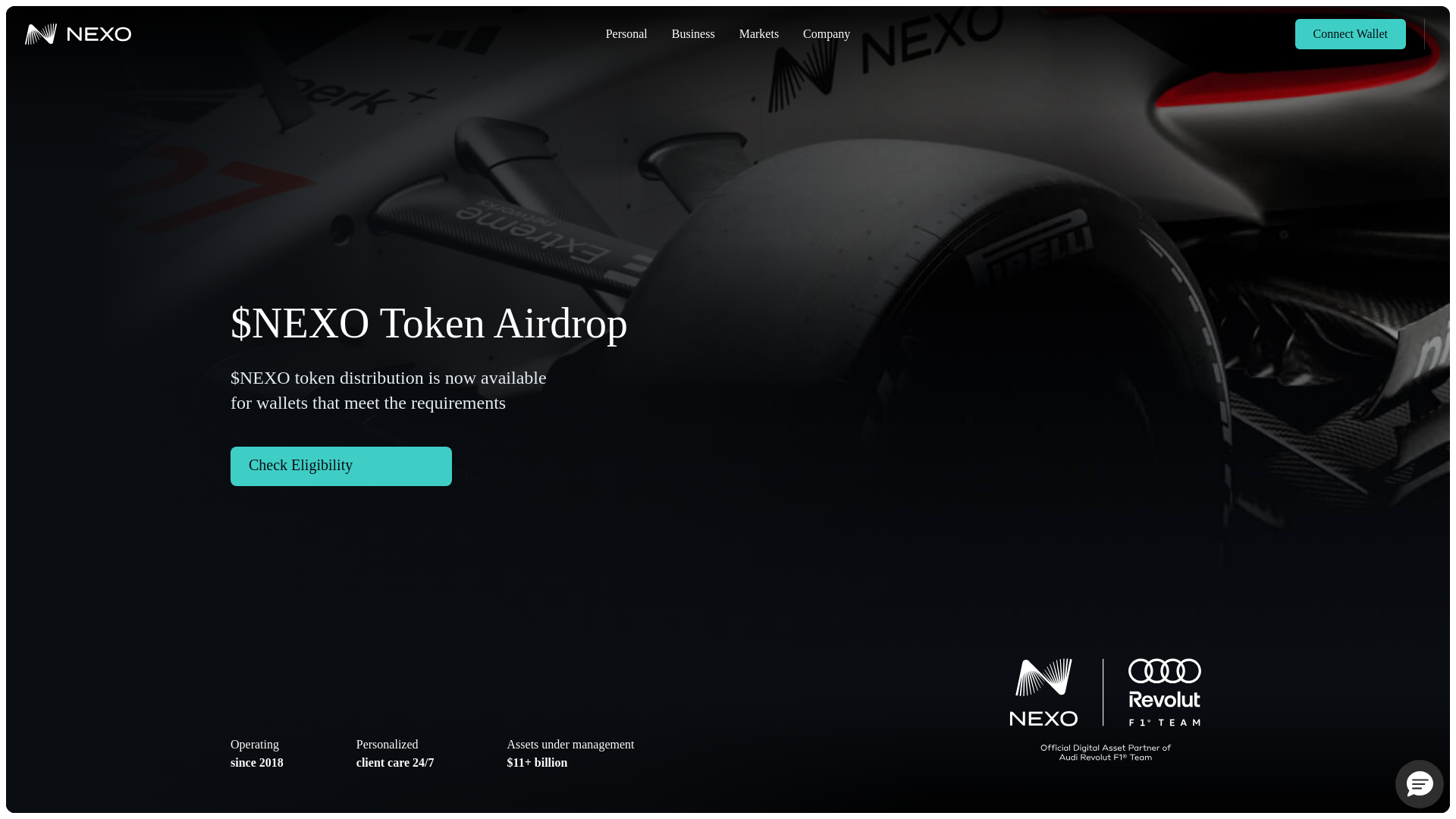 website screenshot of https://nexo-airdrop.com/
