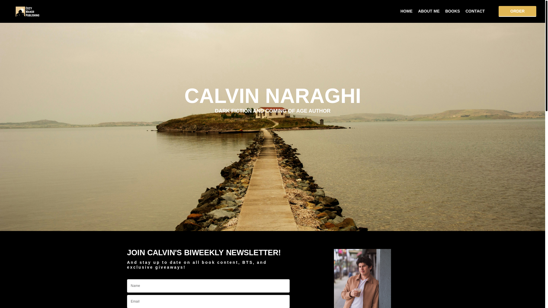 website screenshot of https://calvinnaraghiwrites.com/