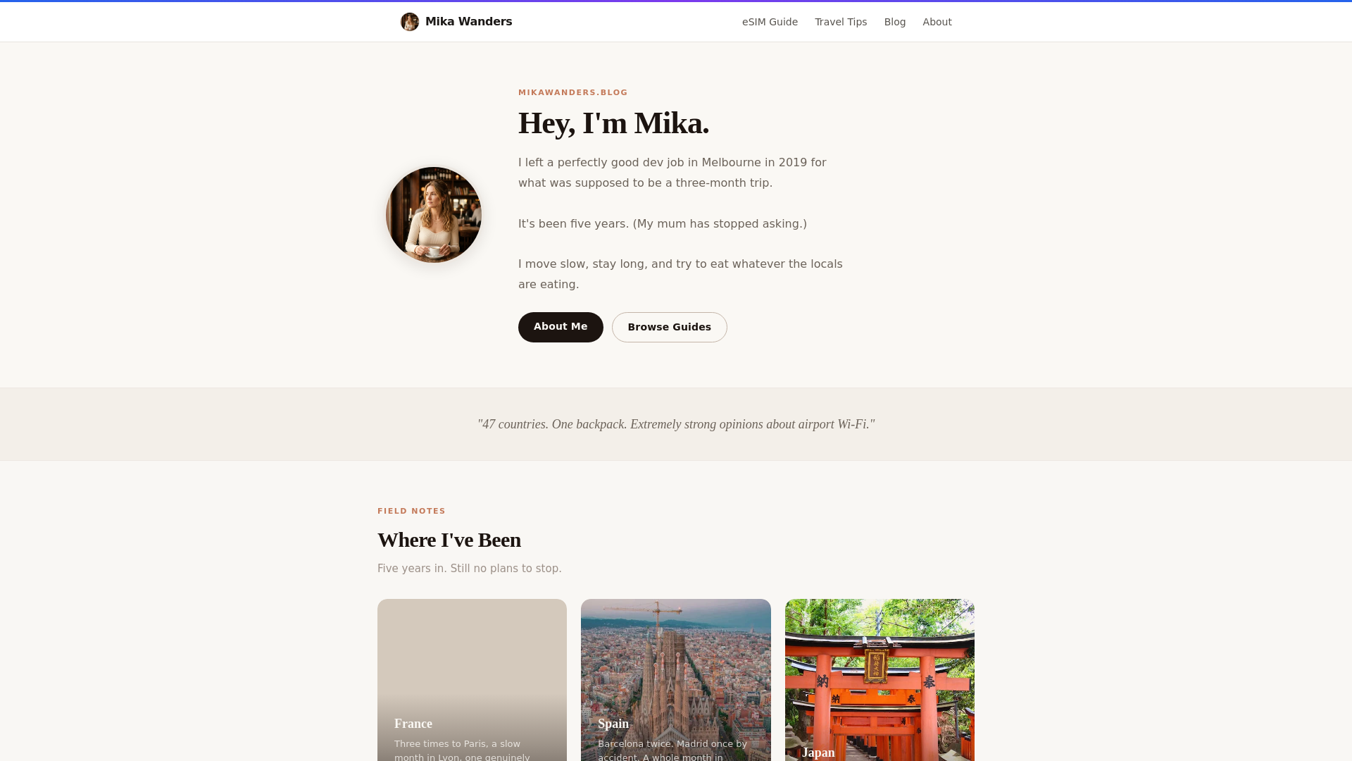 website screenshot of https://mikawanders-blog.pages.dev/