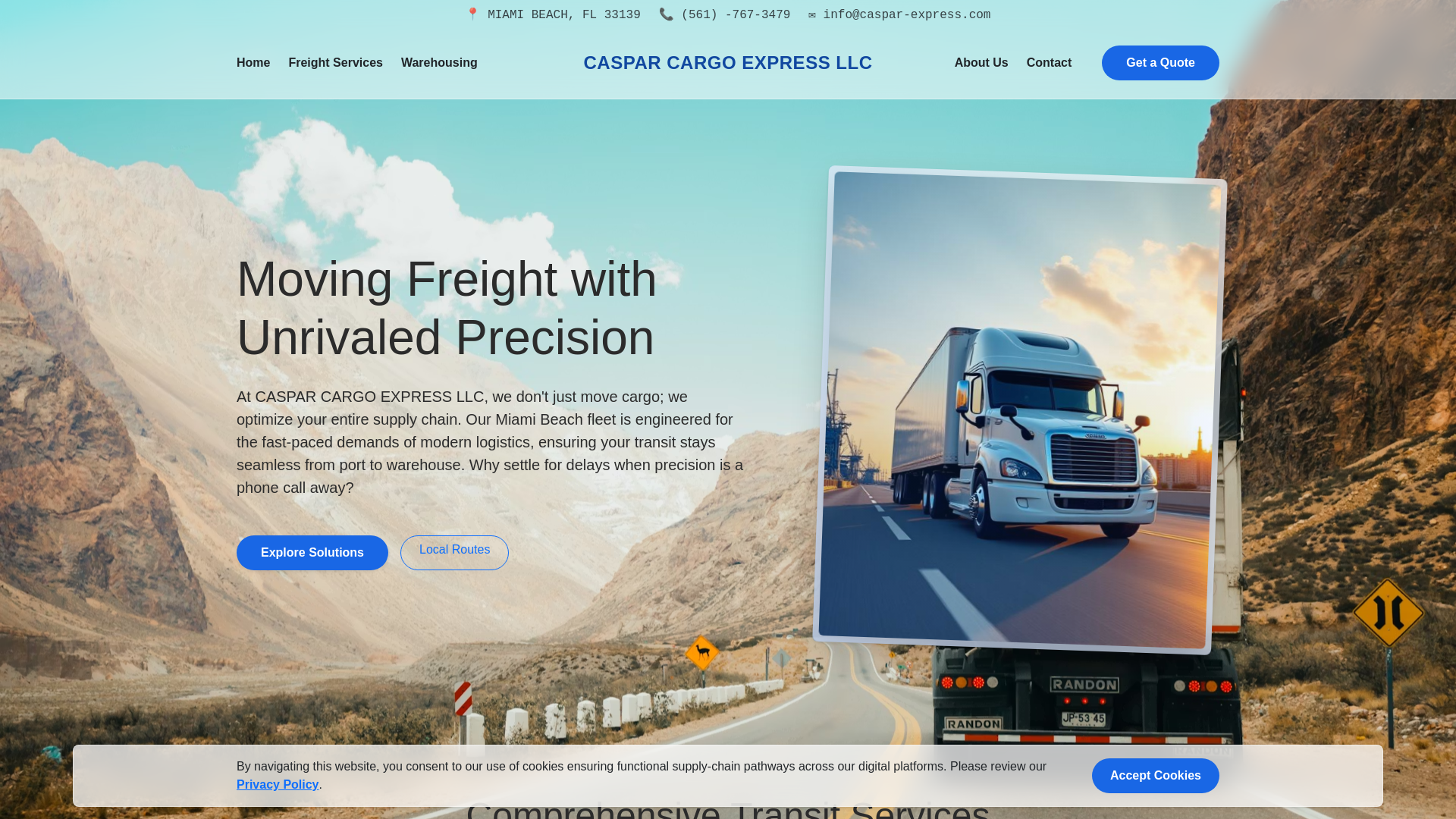 website screenshot of https://caspar-express.com