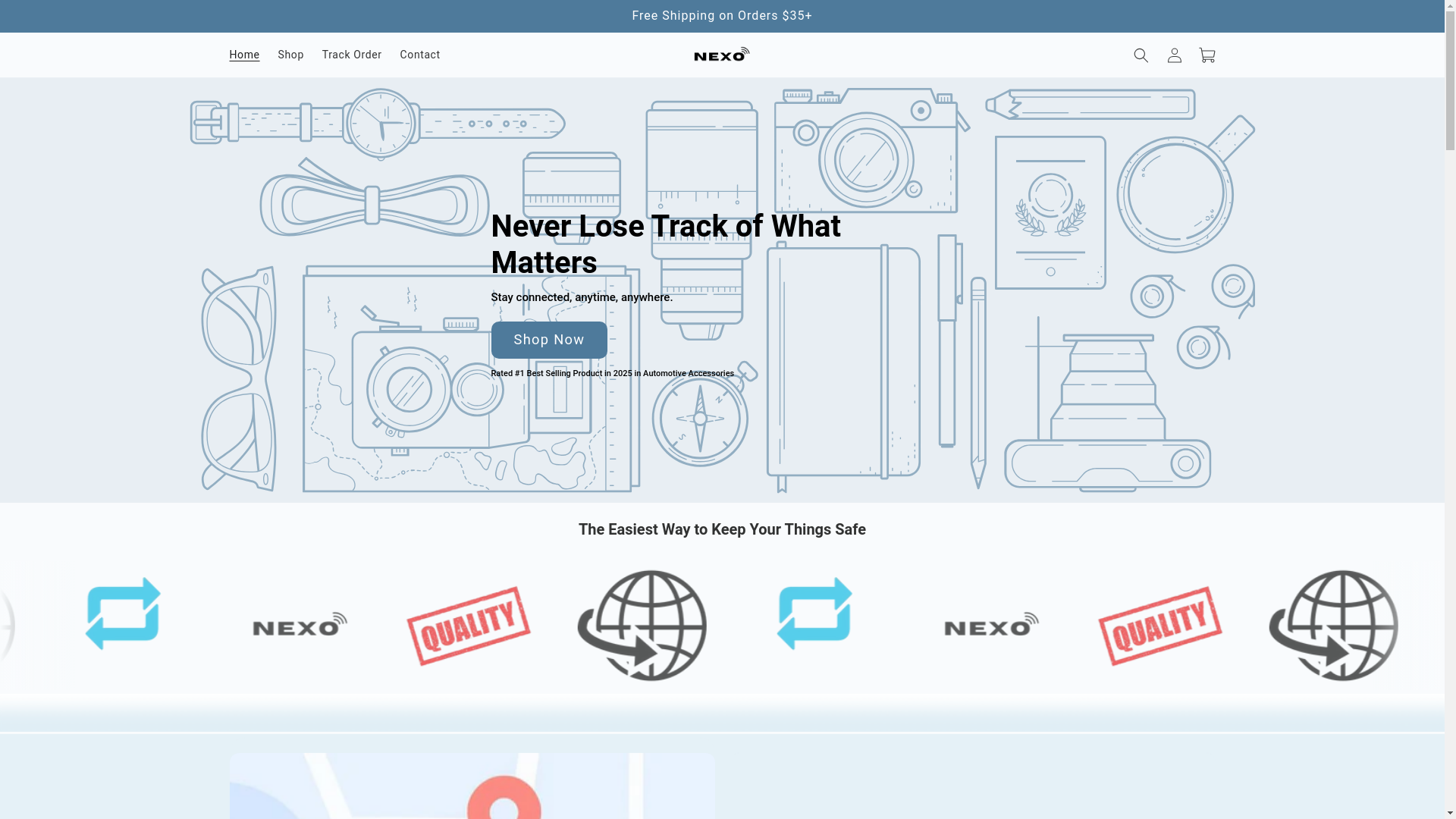 website screenshot of https://shopnexo.us/