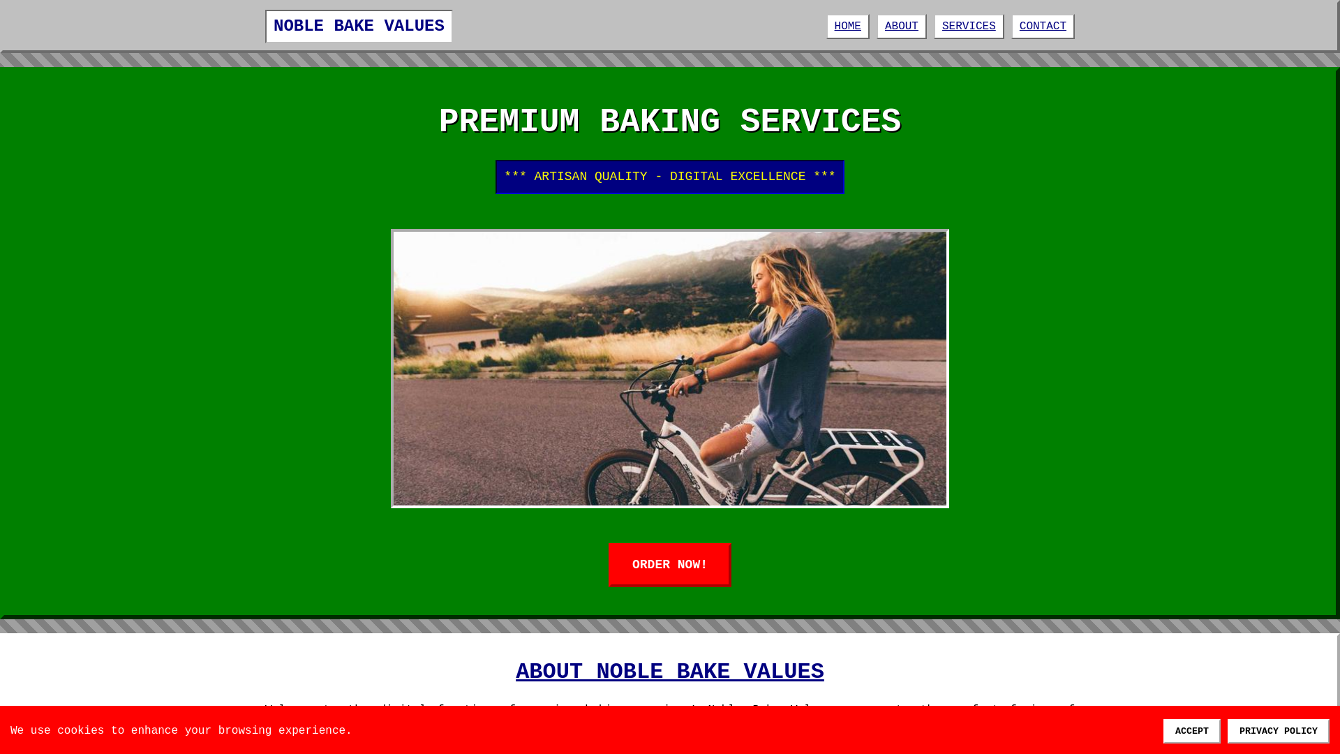 website screenshot of https://noblebakevalues.digital/