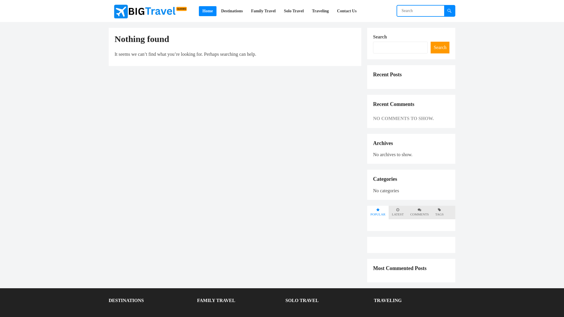 website screenshot of https://bigtravelguides.com/