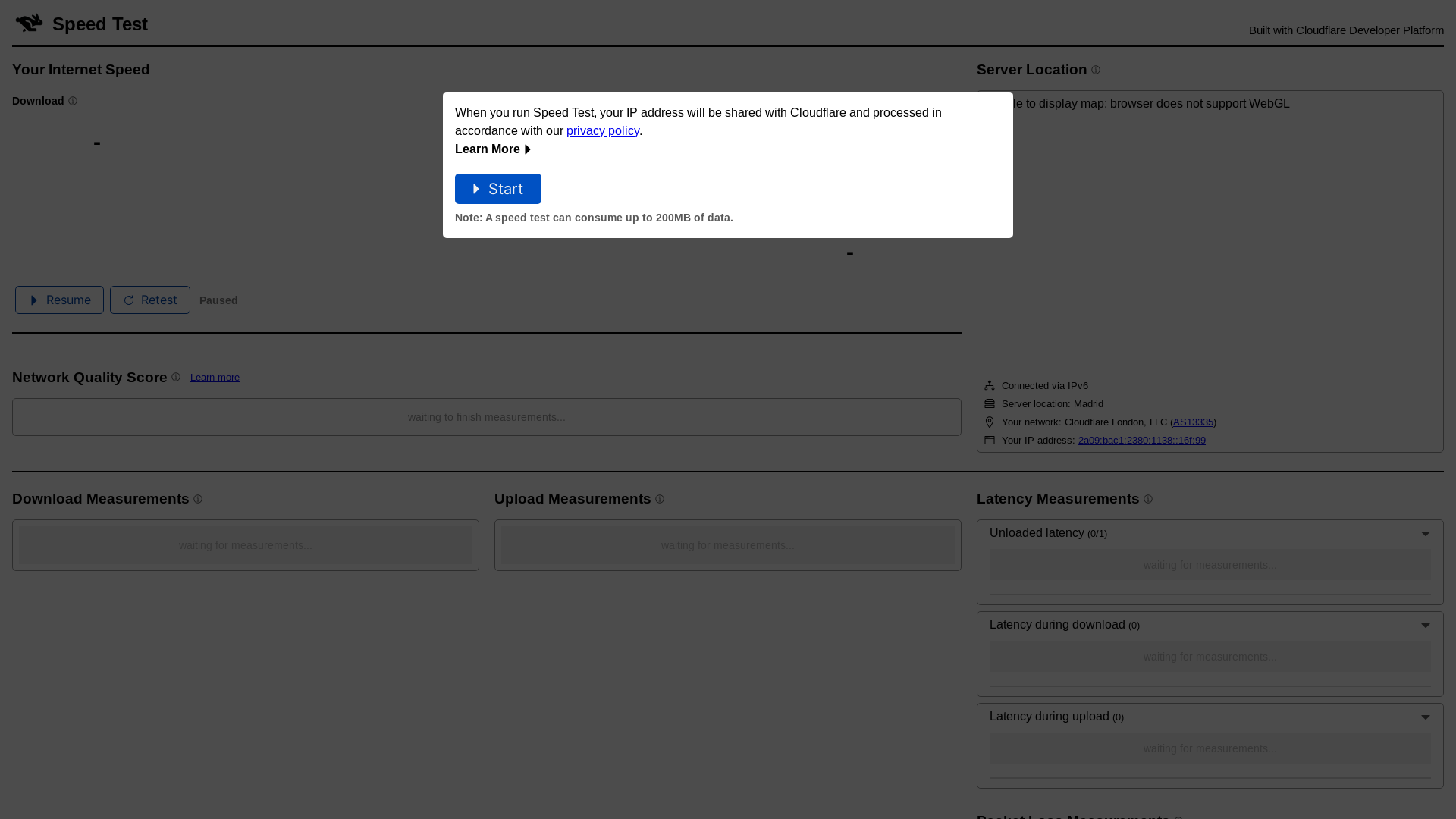 website screenshot of https://speedtest-cjj.pages.dev/