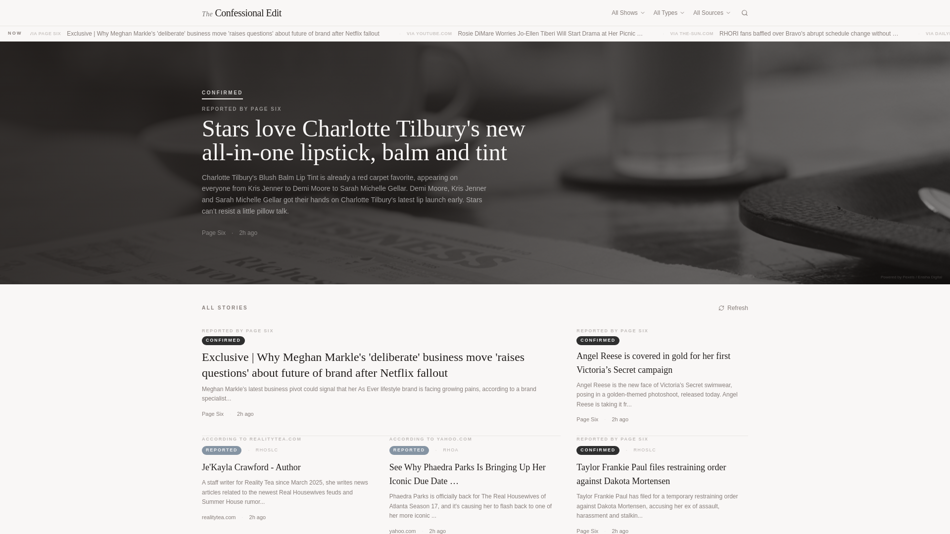 website screenshot of https://theconfessionaledit.com