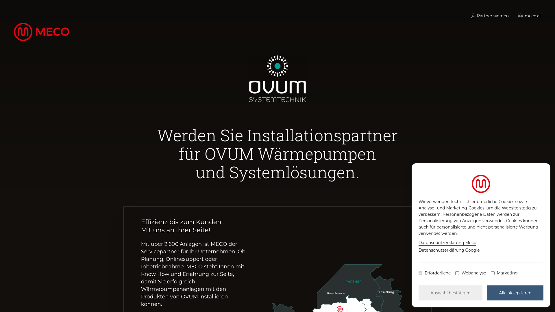 website screenshot of https://ovum-systemtechnik.de