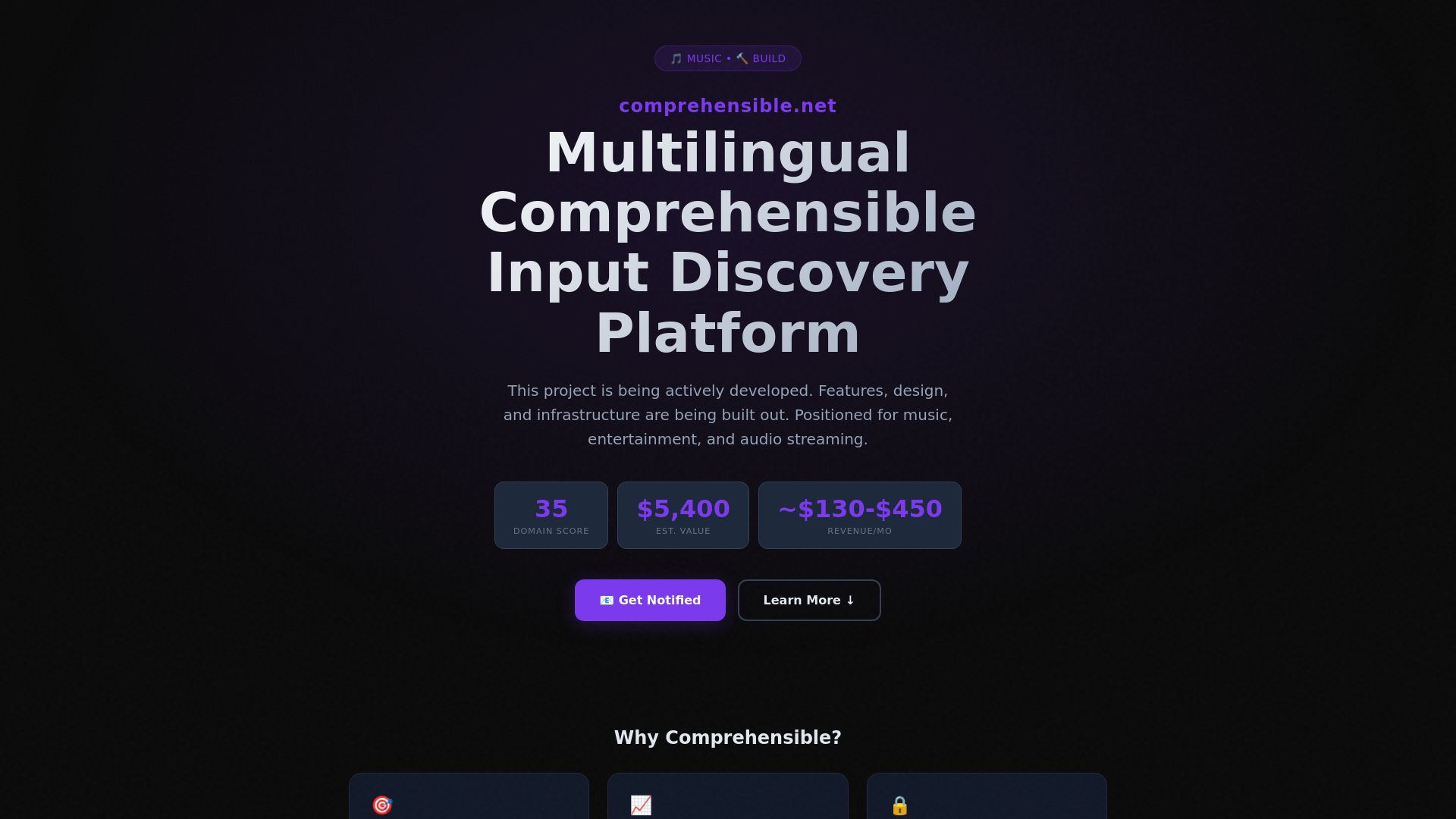 website screenshot of https://comprehensible.net/