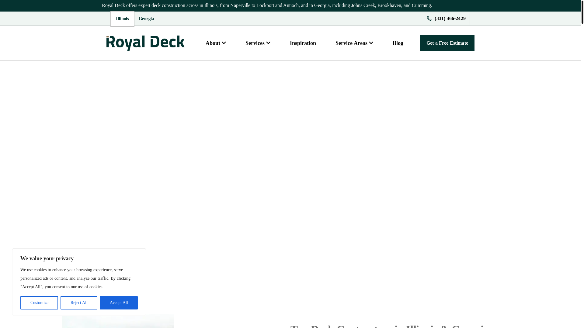 website screenshot of https://myroyaldeck.com/