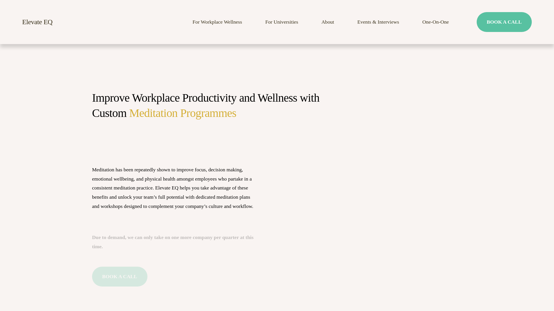 website screenshot of https://elevateeqwellbeing.com/